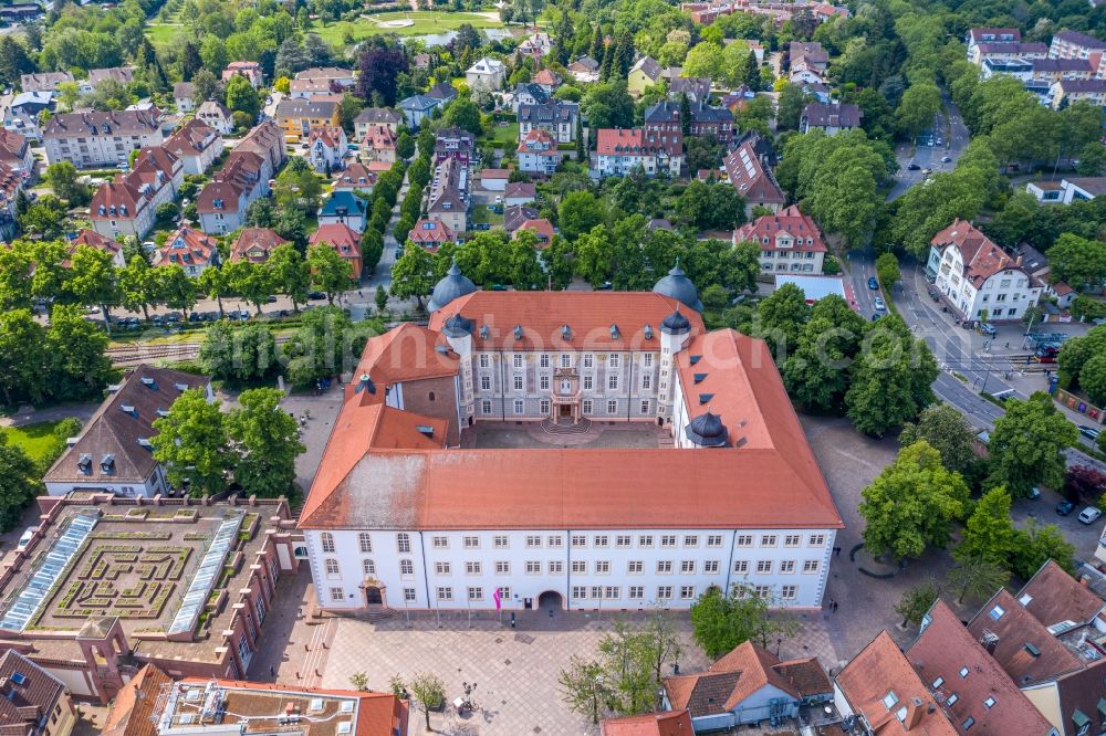 Ettlingen from the bird's eye view: Palace in Ettlingen in the state Baden-Wurttemberg, Germany