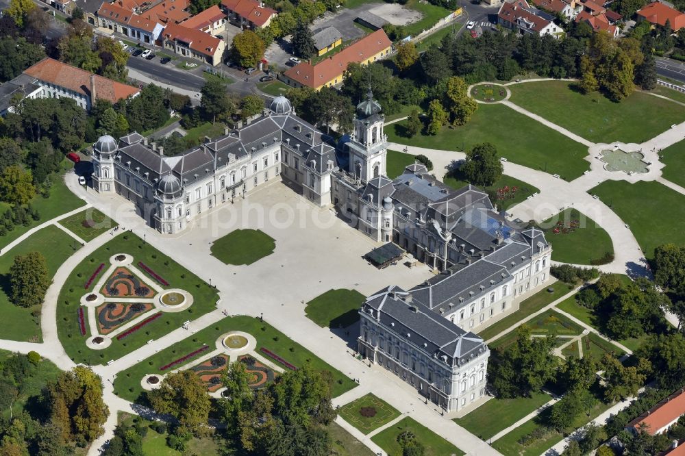 Aerial image Keszthely - Palace Festetics- Palast in Keszthely in Komitat Zala, Hungary