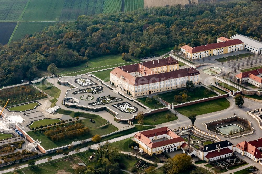 Aerial photograph Schloßhof - Palace of Schloss Schoenbrunn Kultur- and Betriebsges.m.b.H. in Schlosshof in Lower Austria, Austria