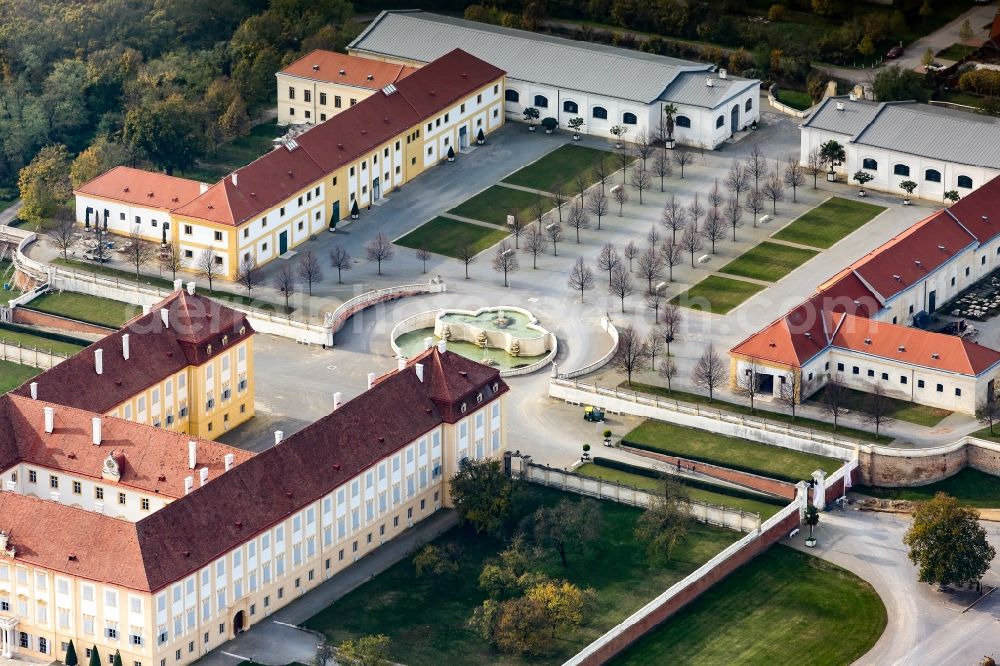 Aerial image Schloßhof - Palace of Schloss Schoenbrunn Kultur- and Betriebsges.m.b.H. in Schlosshof in Lower Austria, Austria