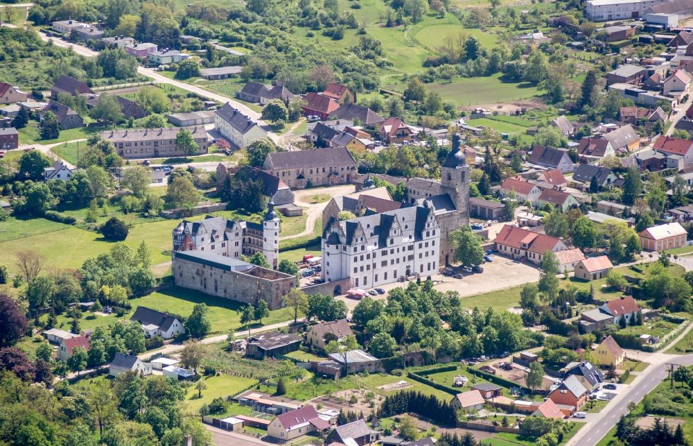 Gommern from above - Palace in Gommern in the state Saxony-Anhalt, Germany