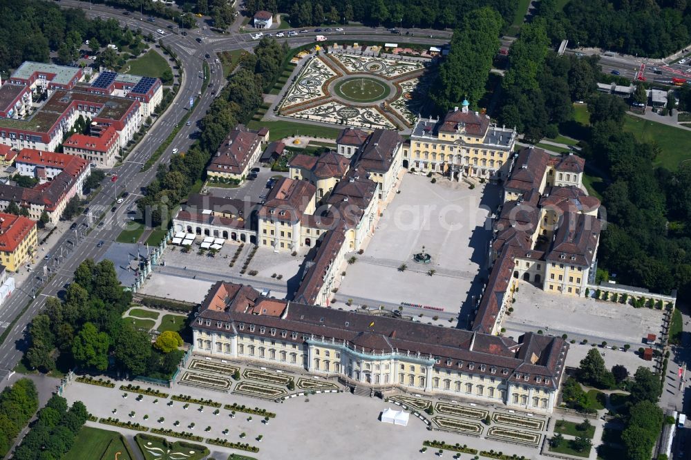 Aerial image Ludwigsburg - Palace in Ludwigsburg in the state Baden-Wurttemberg, Germany