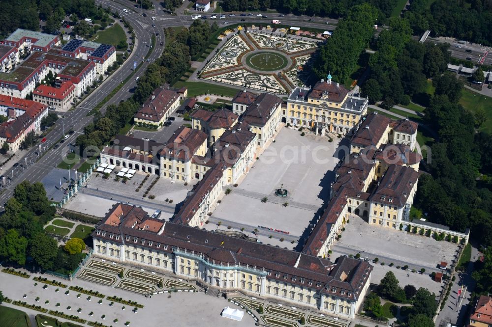 Aerial photograph Ludwigsburg - Palace in Ludwigsburg in the state Baden-Wurttemberg, Germany