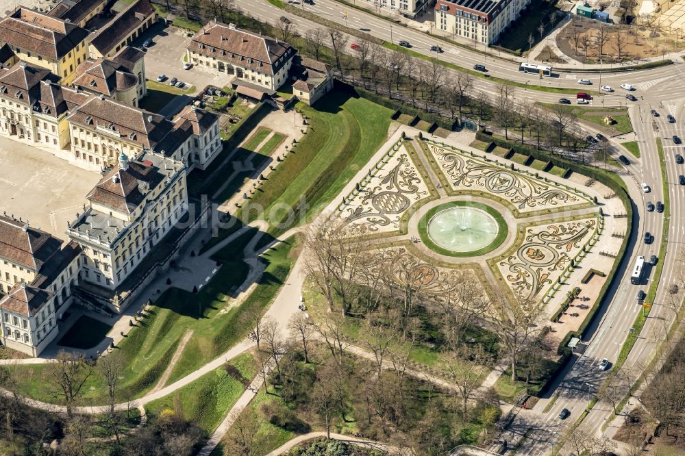 Ludwigsburg from above - Palace in Ludwigsburg in the state Baden-Wurttemberg, Germany