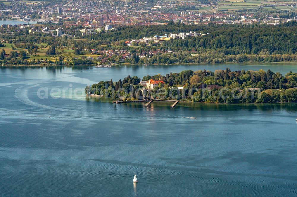Konstanz from the bird's eye view: Palace Mainau in Konstanz at island Mainau in the state Baden-Wuerttemberg, Germany