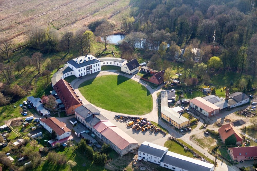 Meyenburg from the bird's eye view: Palace in Meyenburg in the state Brandenburg, Germany