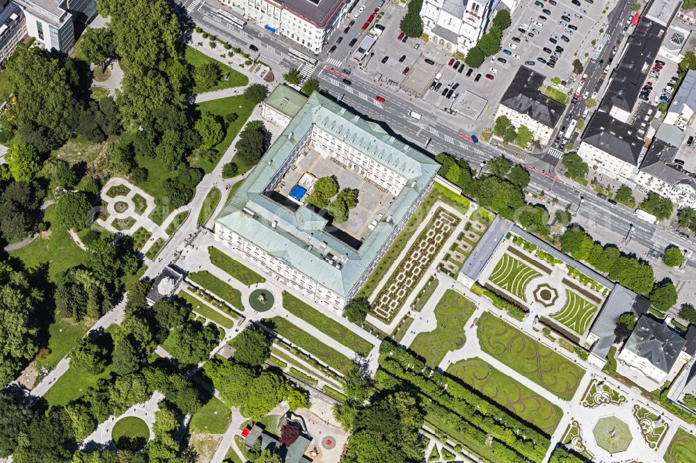 Aerial image Salzburg - Palace on Mirabellplatz in Salzburg in Austria
