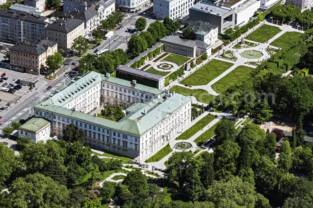 Aerial photograph Salzburg - Palace on Mirabellplatz in Salzburg in Austria