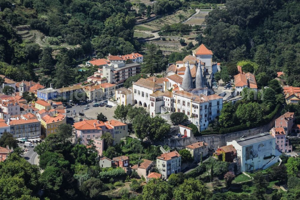 Sintra from above - Palace National Palast in Sintra in Lisbon, Portugal