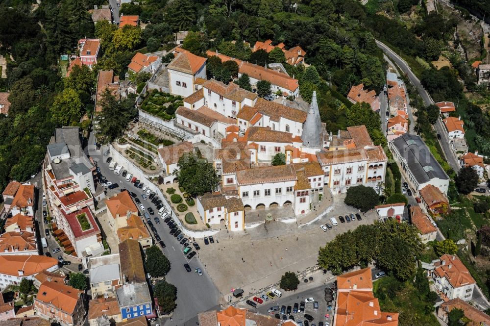 Aerial image Sintra - Palace National Palast in Sintra in Lisbon, Portugal