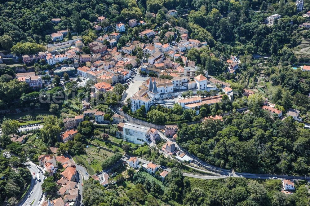 Aerial photograph Sintra - Palace National Palast in Sintra in Lisbon, Portugal