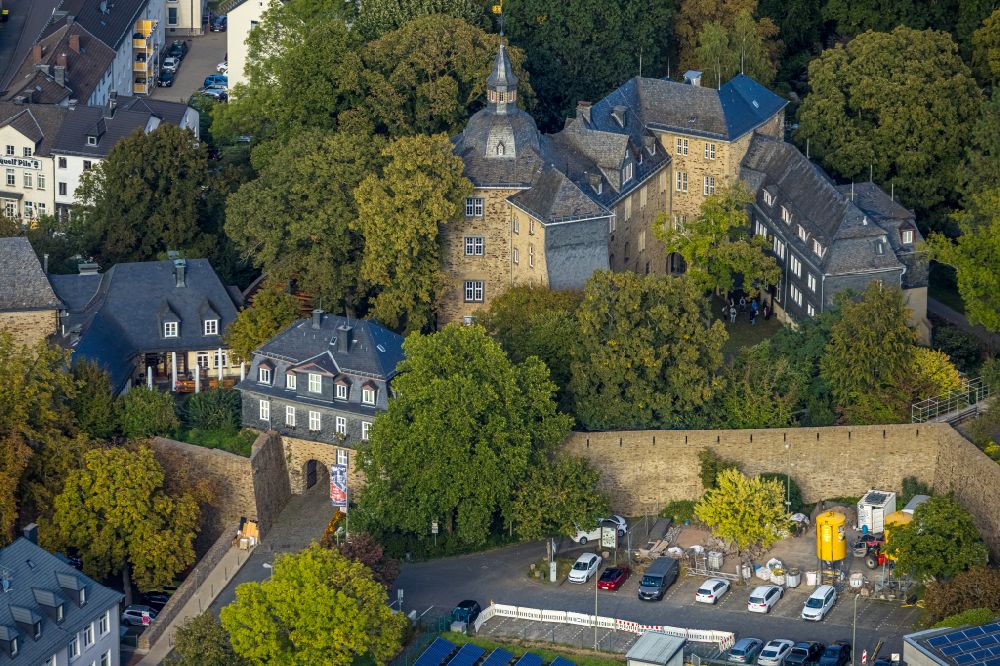 Aerial image Siegen - Palace Oberes Schloss on Burgstrasse in Siegen in the state North Rhine-Westphalia, Germany