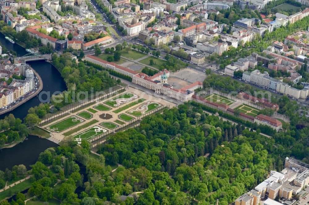 Berlin from above - Palace on street Spandauer Damm in the district Charlottenburg in Berlin, Germany