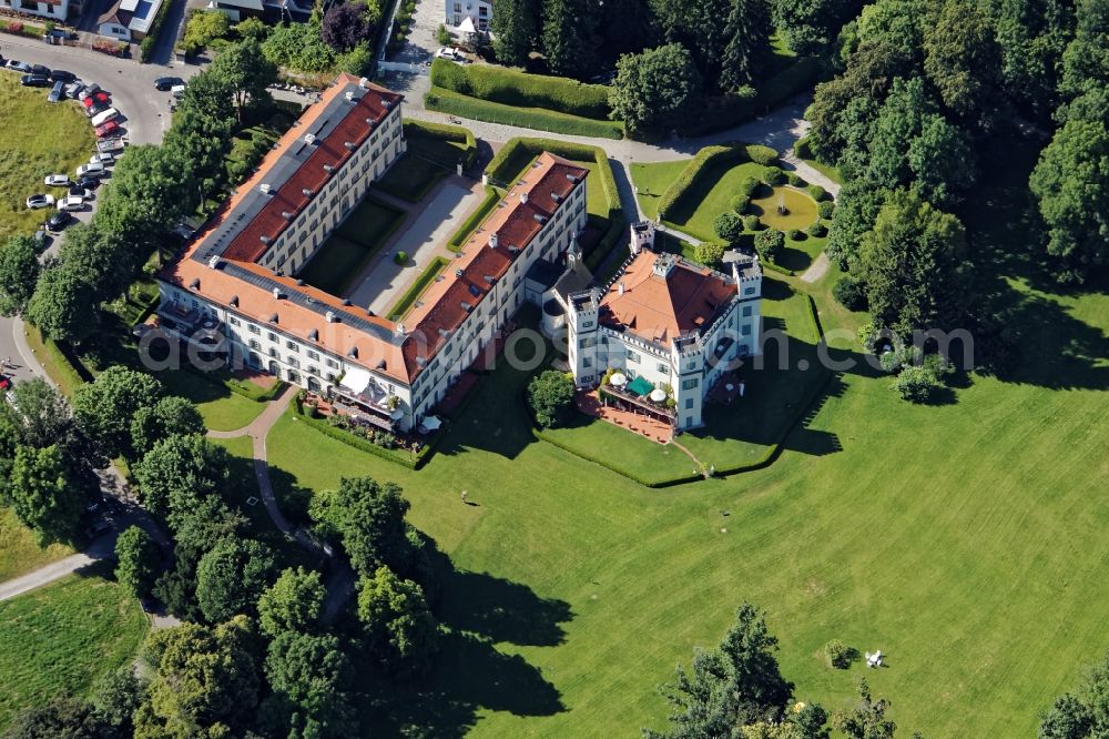 Pöcking from above - Palace in the district Possenhofen in Poecking in the state Bavaria, Germany