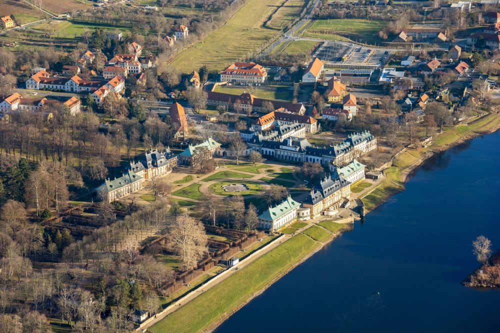 Aerial image Dresden - Palace Pillnitz in Dresden in the state Saxony, Germany