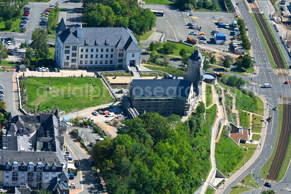Plauen from the bird's eye view: Palace on street Amtsberg in Plauen in Vogtland in the state Saxony, Germany