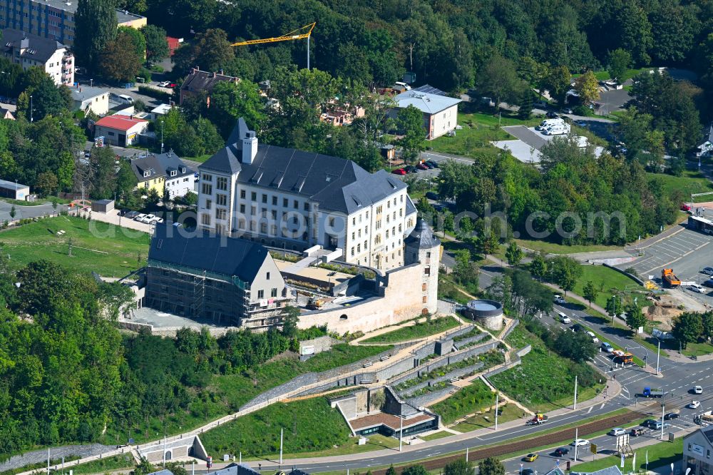 Aerial image Plauen - Palace on street Amtsberg in Plauen in Vogtland in the state Saxony, Germany