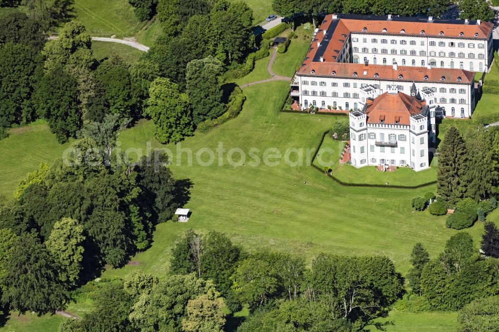 Aerial image Pöcking - Palace Possenhofen in Poecking in the state Bavaria, Germany