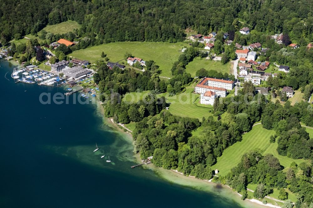 Aerial photograph Pöcking - Palace Possenhofen in Poecking in the state Bavaria, Germany