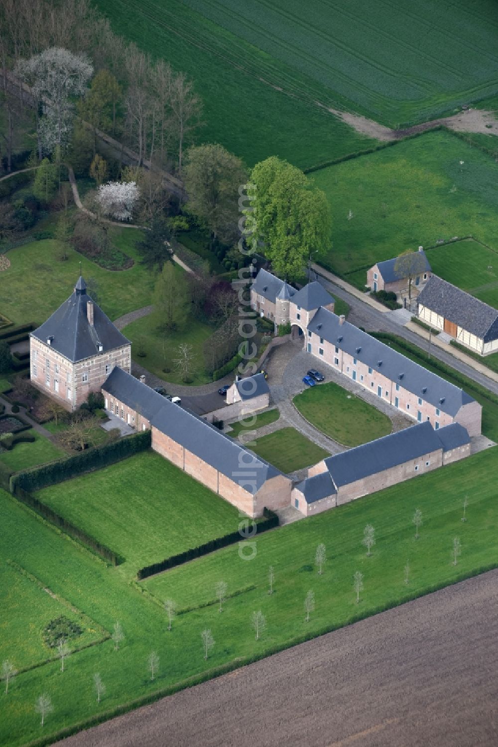 Aerial image Kortessem - Palace Printhagendreef in Kortessem in Vlaan deren, Belgium