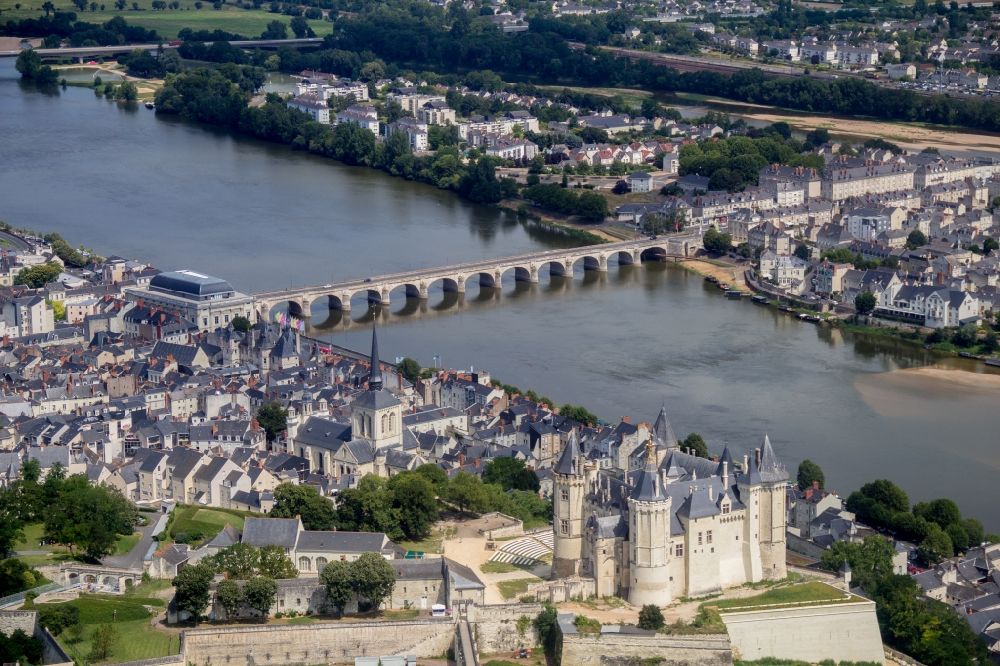 Aerial photograph Saumur - Palace in Saumur in Pays de la Loire, France