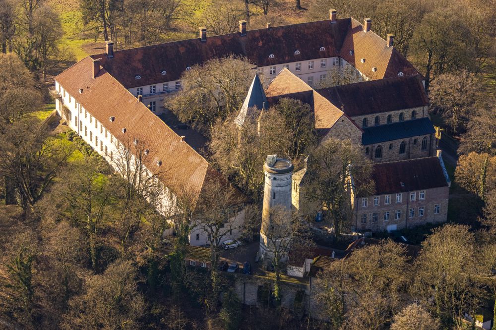 Aerial photograph Cappenberg - Palace Schloss Cappenberg on street Schlossberg in Cappenberg in the state North Rhine-Westphalia, Germany