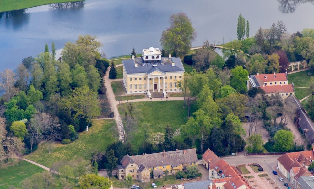 Aerial image Oranienbaum-Wörlitz - Palace Schloss Woerlitz on Alter Wall in Oranienbaum-Woerlitz in the state Saxony-Anhalt, Germany