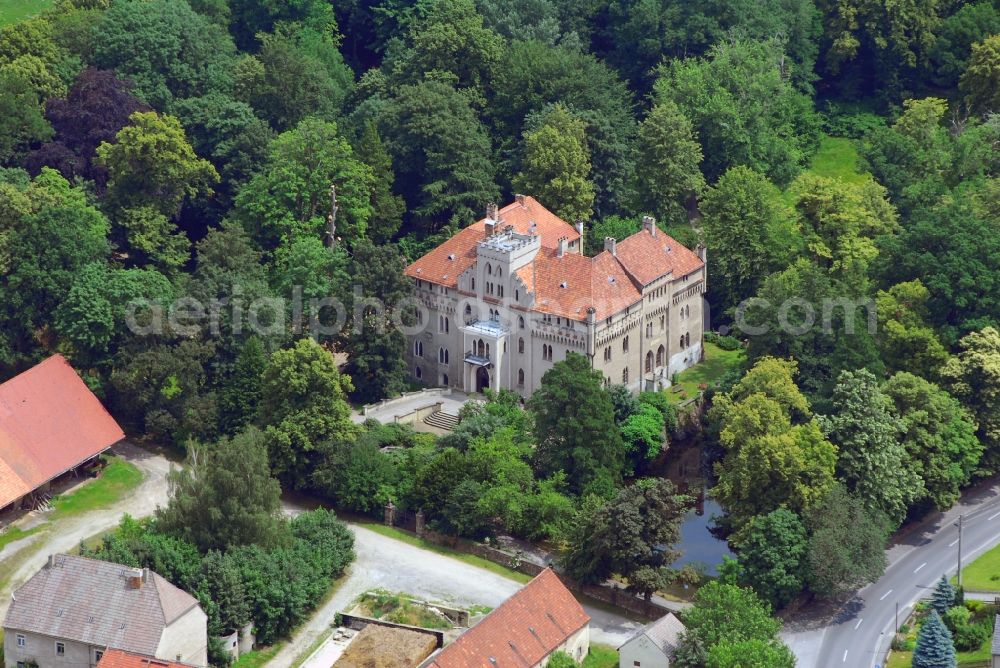 Wachau from above - Palace in Seifersdorf in the state Saxony, Germany
