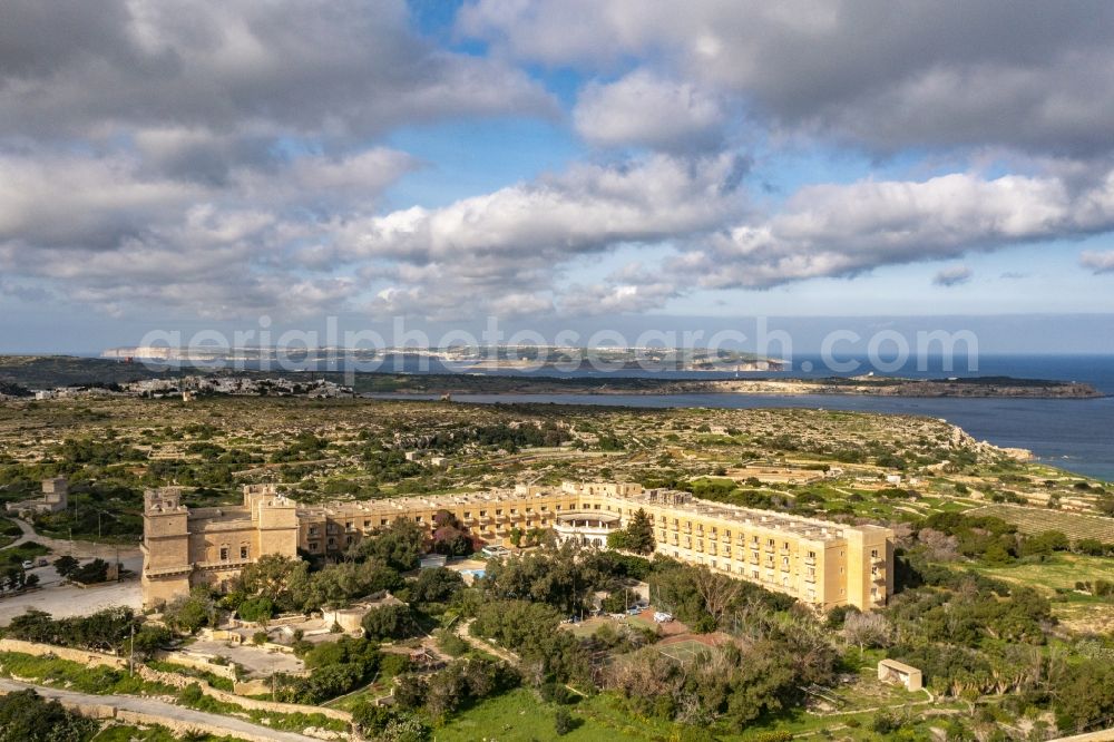 Aerial photograph Mellieha - Palace Selmun Palace in Mellieha in MellieAe?a Bay, Malta