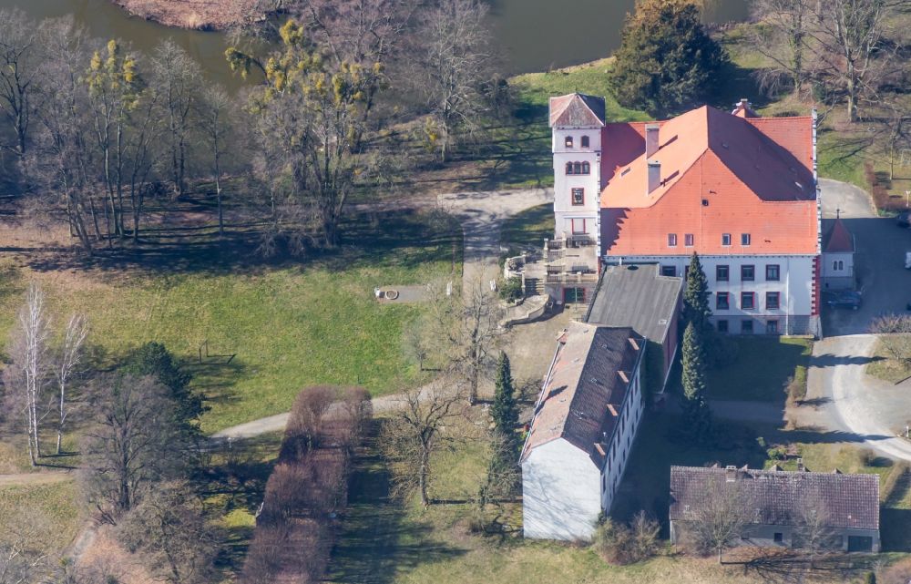 Lossatal from above - Palace Tammenhain in Lossatal in the state Saxony, Germany