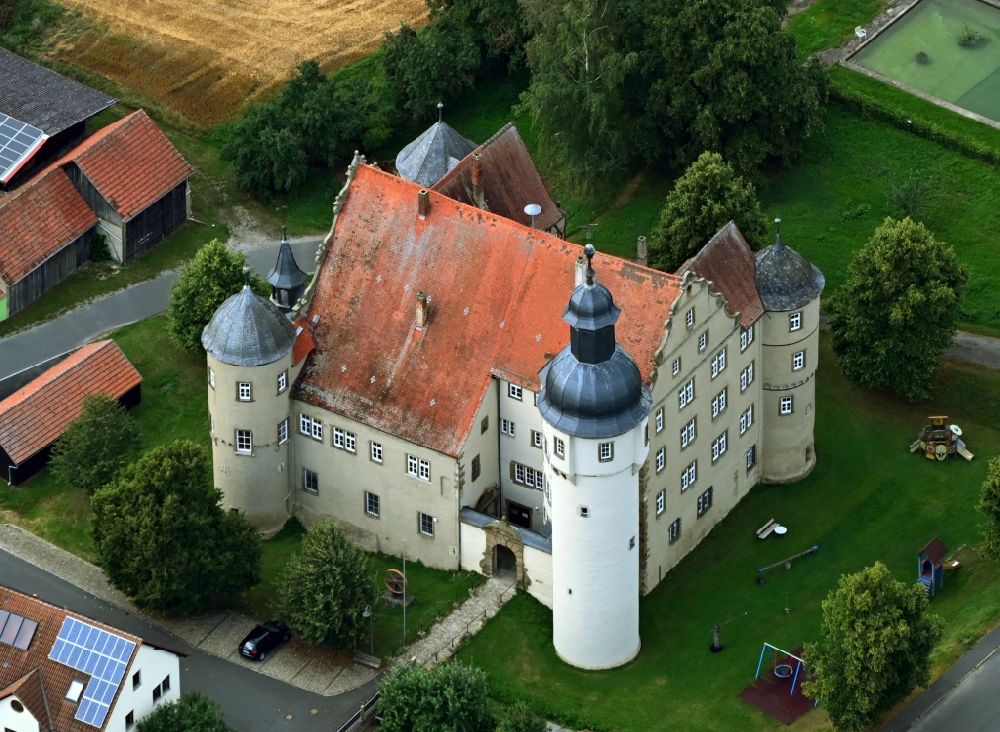 Waldmannshofen from above - Palace in Waldmannshofen in the state Baden-Wuerttemberg, Germany