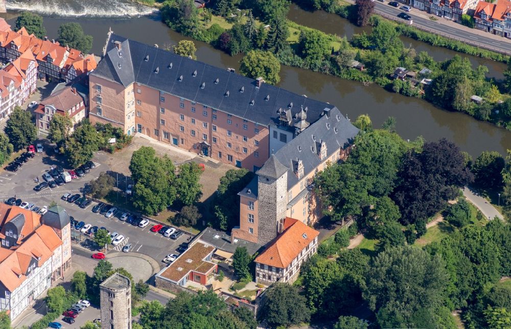 Aerial photograph Hann. Münden - Palace Welfenschloss Muenden in Hann. Muenden in the state Lower Saxony, Germany