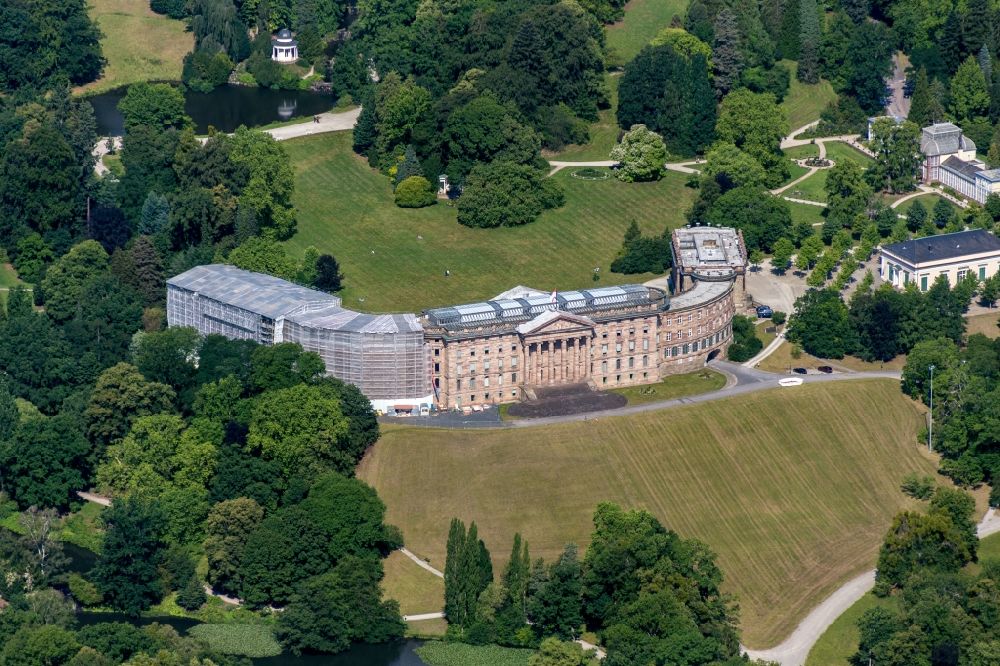 Kassel from above - Palace Wilhelmshoehe in Kassel in the state Hesse, Germany