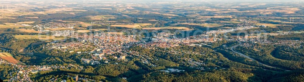 Aerial image Pirmasens - Panoramic perspective in Pirmasens in the state Rhineland-Palatinate, Germany
