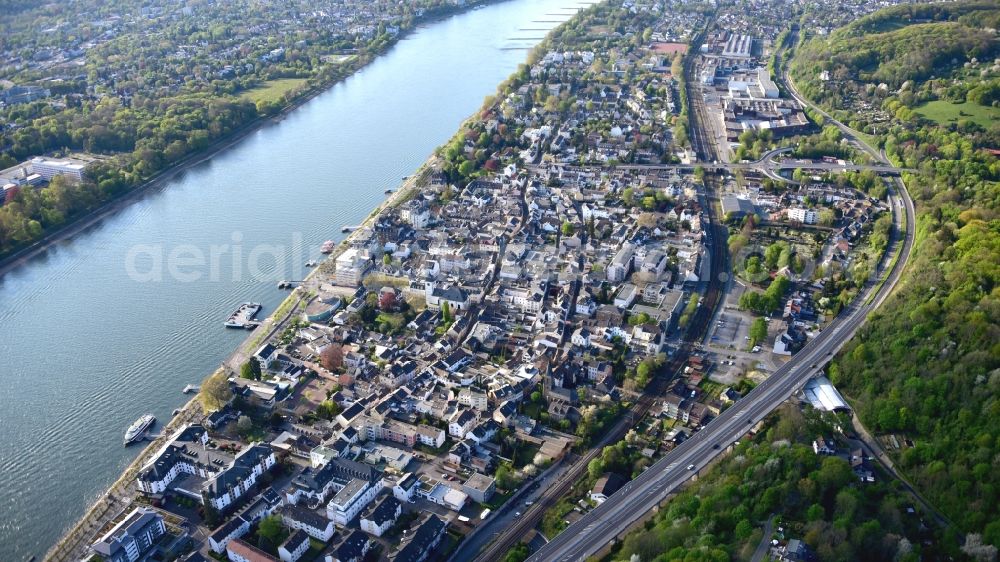 Aerial photograph Königswinter - Panoramic view of the city Koenigswinter in the state North Rhine-Westphalia, Germany