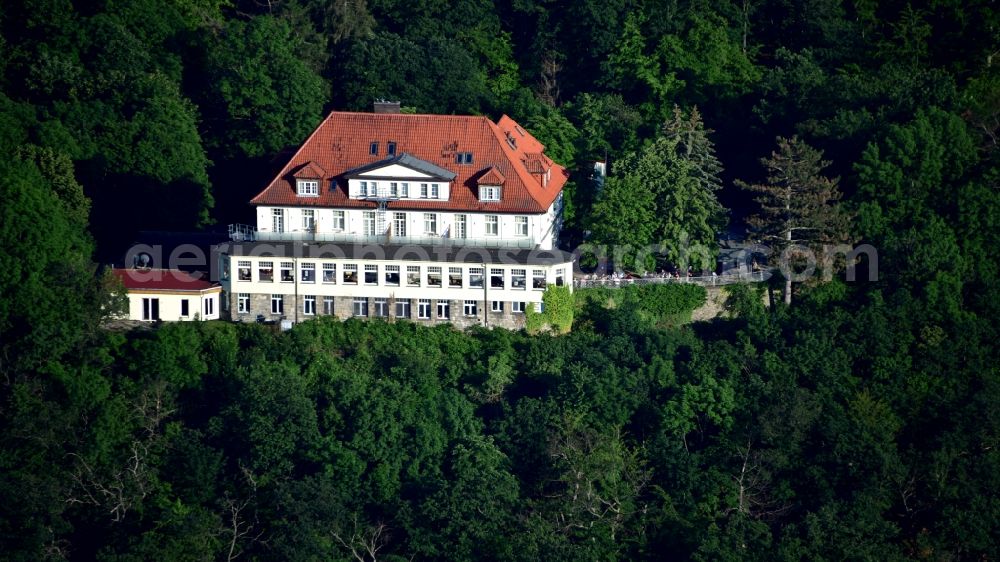 Aerial photograph Gernrode - Panorama hotel and restaurant Stubenberg in Gernrode in the state Saxony-Anhalt, Germany