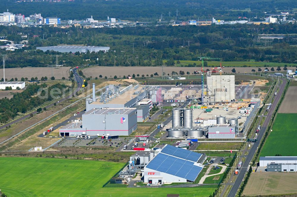 Aerial image Sandersdorf - Paper factory premises of Progroup AG on street Sonnenseite in Sandersdorf in the state Saxony-Anhalt, Germany