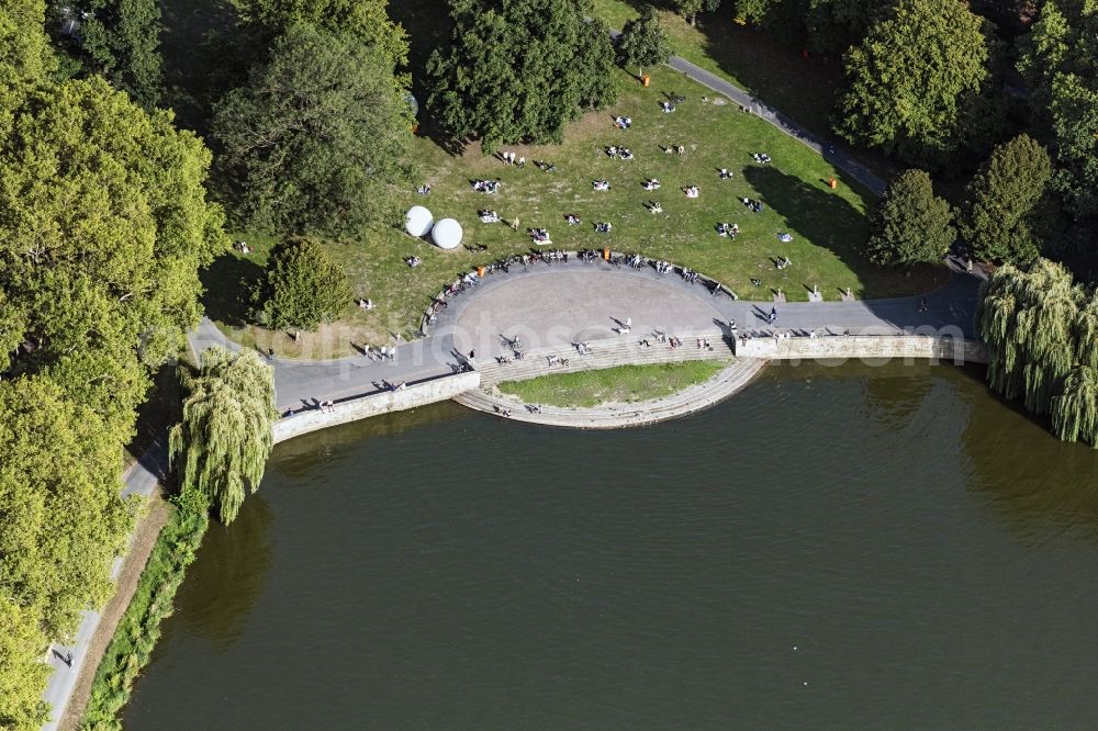 Aerial image Münster - Park of on Aasee in Muenster in the state North Rhine-Westphalia, Germany