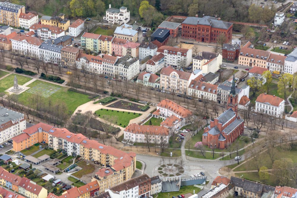 Aerial image Frankfurt (Oder) - Park of Der Anger in Frankfurt (Oder) in the state Brandenburg, Germany
