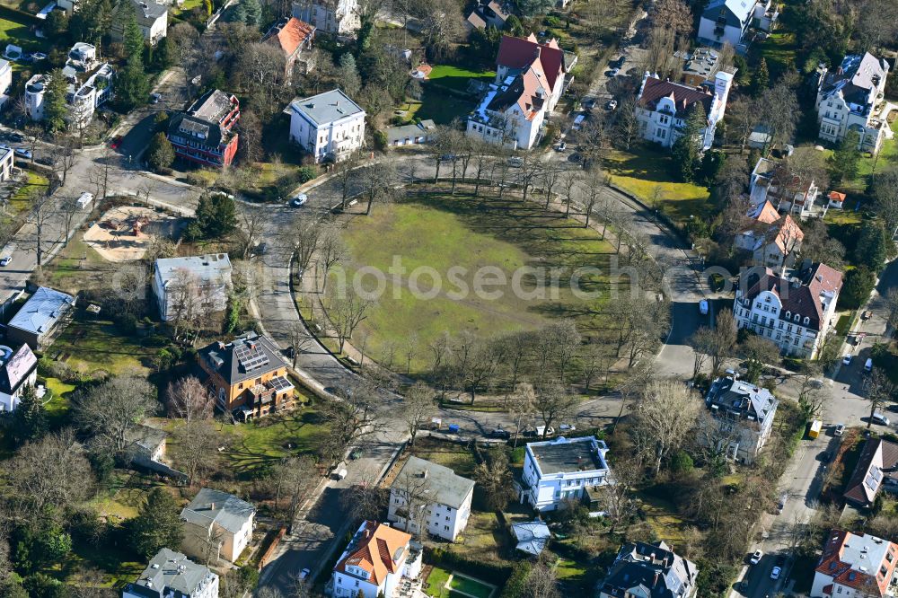 Aerial image Berlin - Park of Branitzer Platz in the district Westend in Berlin, Germany