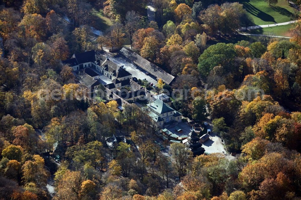 Aerial image München - Park of Englischer Garten in the district Schwabing-Freimann in Munich in the state Bavaria, Germany