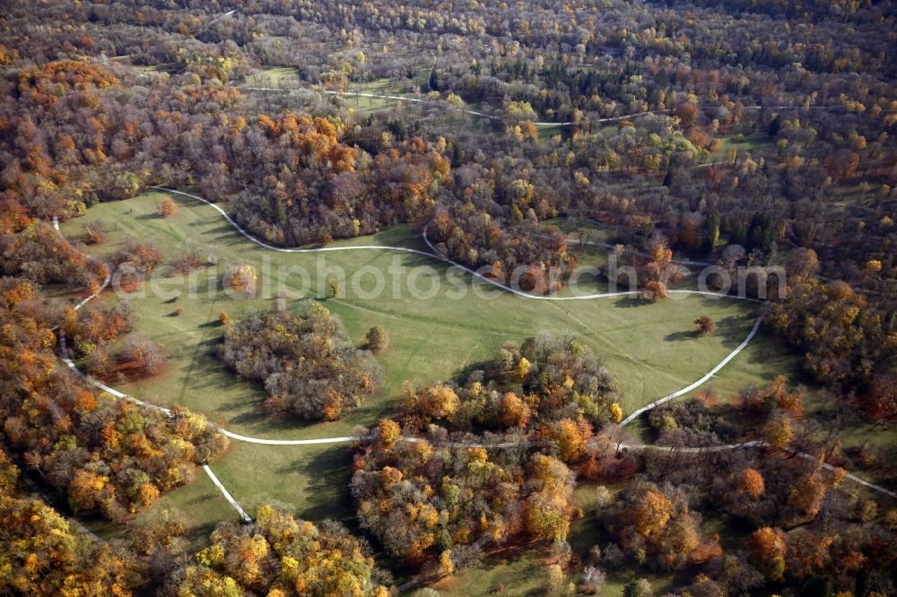 Aerial image München - Park of Englischer Garten in the district Schwabing-Freimann in Munich in the state Bavaria, Germany