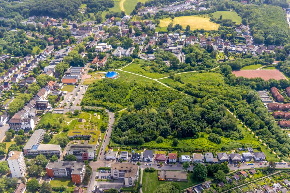 Aerial image Herne - Park of Flottmannpark in Herne at Ruhrgebiet in the state North Rhine-Westphalia, Germany