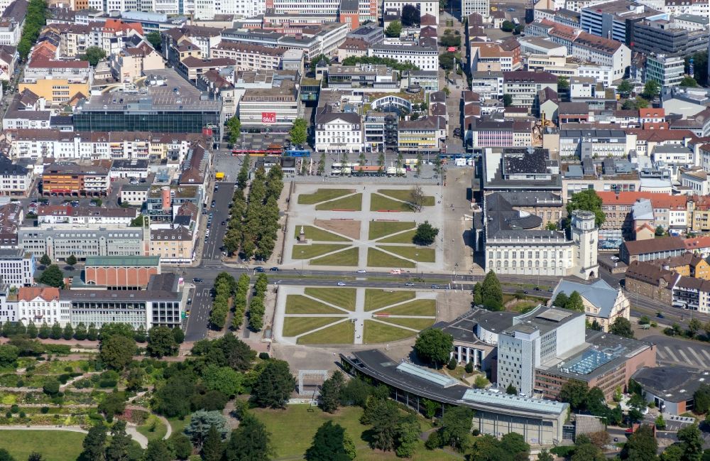 Aerial image Kassel - Park of Friedrichsplatz in Kassel in the state Hesse, Germany
