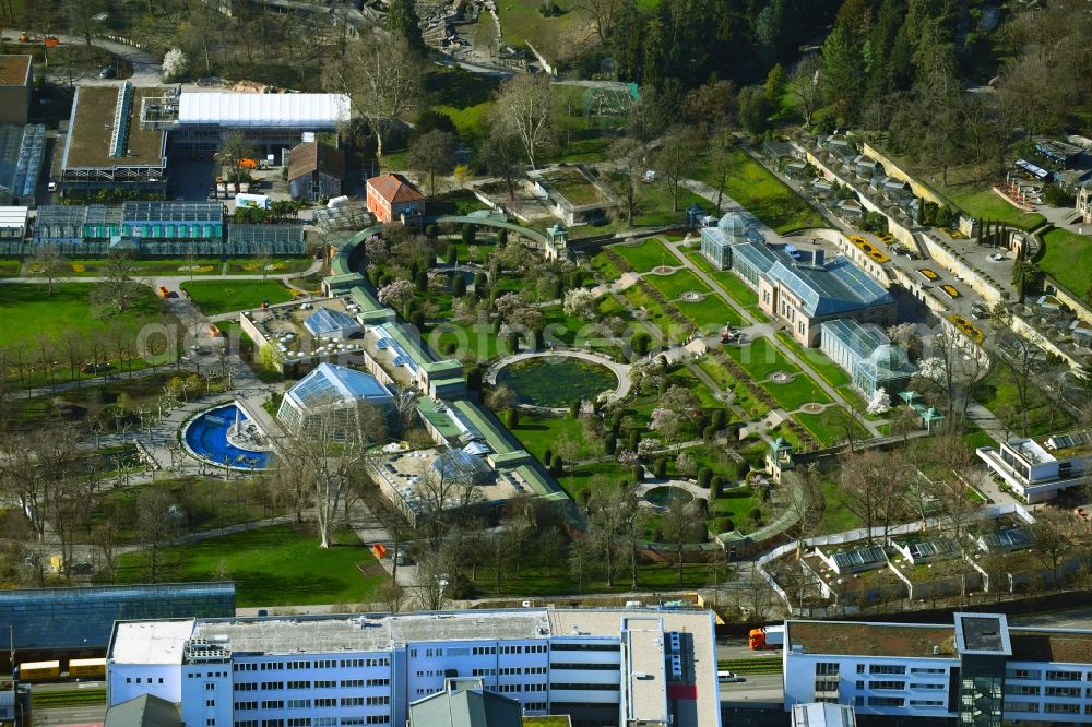 Stuttgart from the bird's eye view: Park and building of the Zoological - Botanical Garden ( Wilhelma ) Stuttgart in Stuttgart in Baden-Wuerttemberg, Germany
