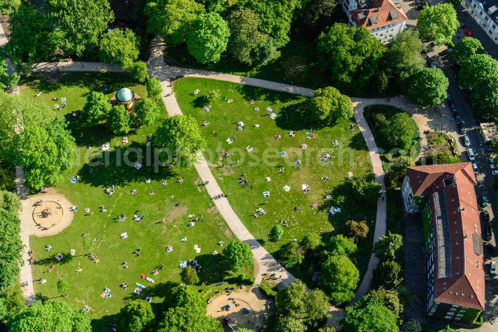 Aerial image Hamburg - Park of Hayns Park in Hamburg, Germany