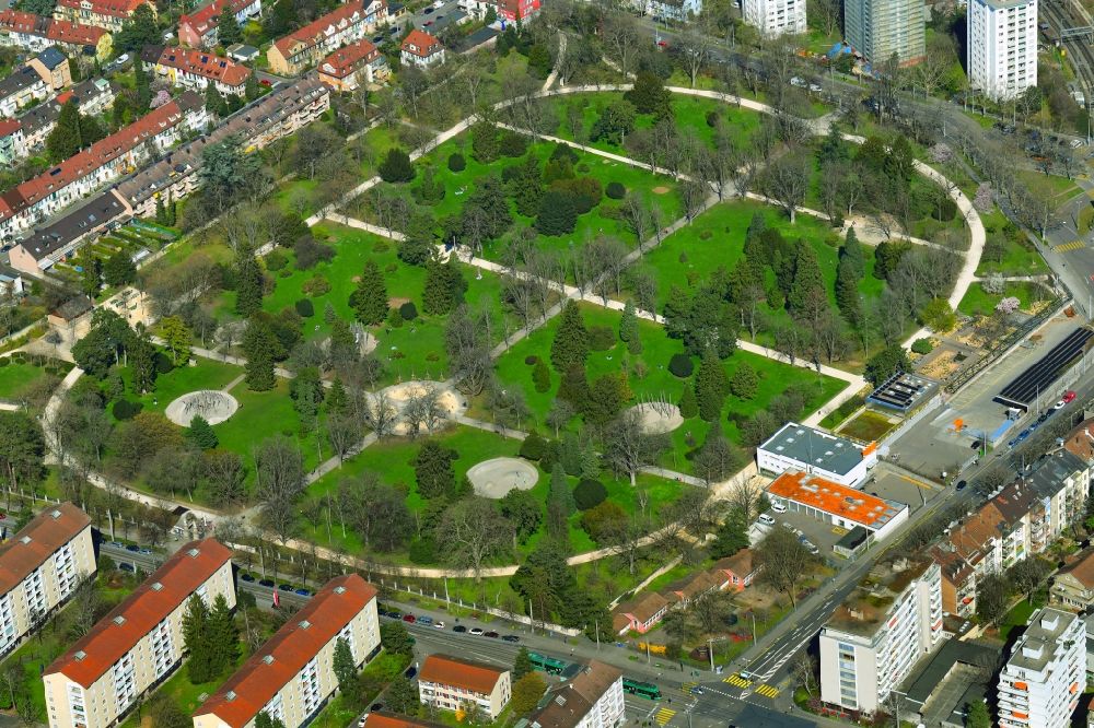 Aerial image Basel - Park and recreation area Kannenfeldplatz in Basel, Switzerland