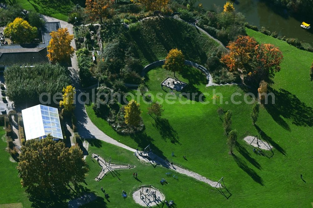 Aerial image Mannheim - Park of Luisen Park in the district Oststadt in Mannheim in the state Baden-Wuerttemberg, Germany