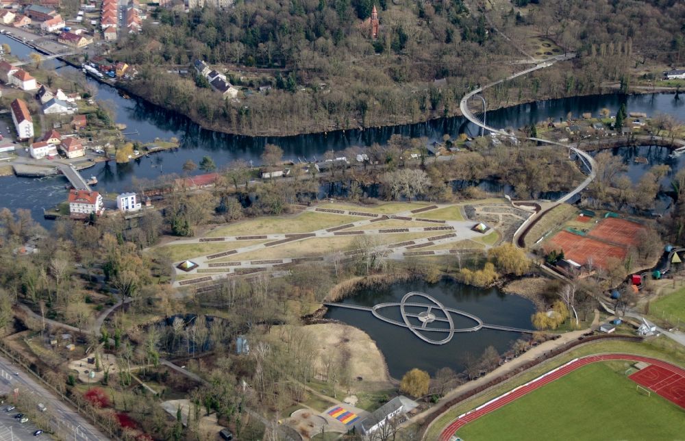 Aerial photograph Rathenow - Overall view of the Park of Optikpark in Rathenow in the state Brandenburg