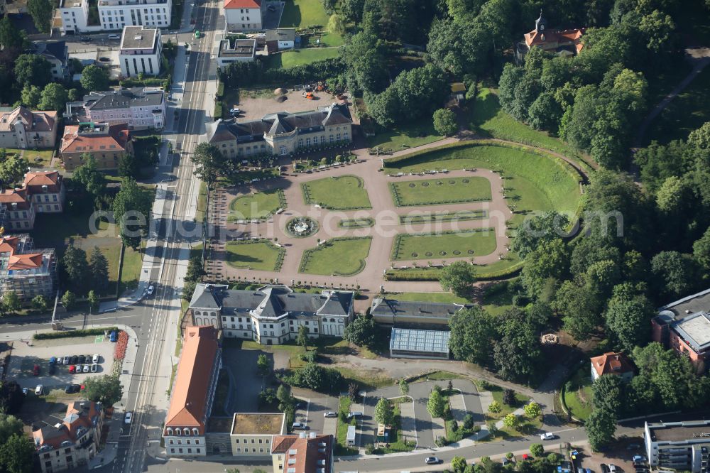 Aerial image Gotha - Park of Orangerie on street Friedrichstrasse in Gotha in the state Thuringia, Germany